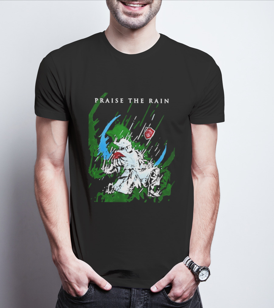 Praise The Rain Warrior Energetic Green And Blue Splash T-Shirt
