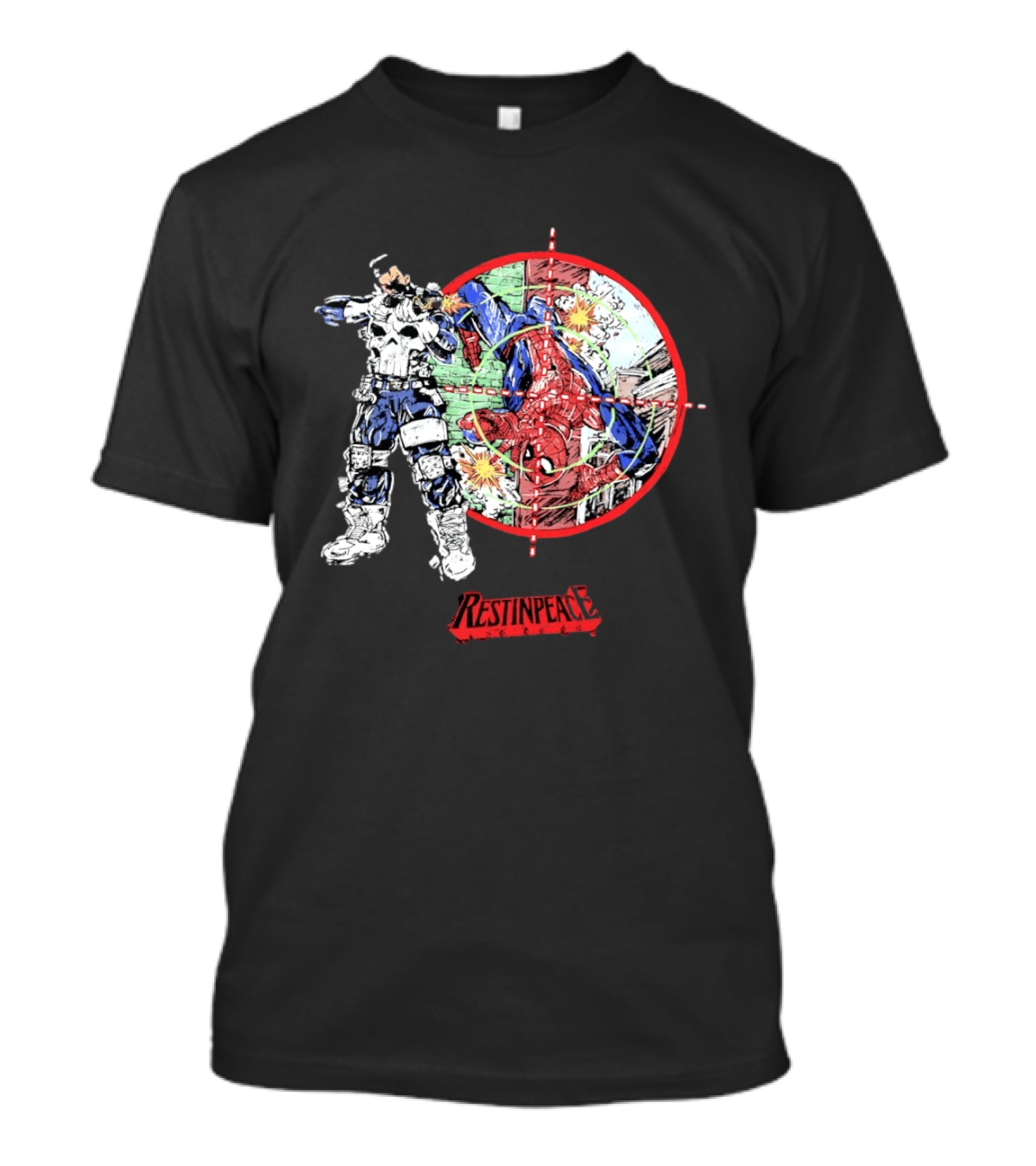 Punisher Crosshairs Spider Man RESTINPEACE T-Shirt