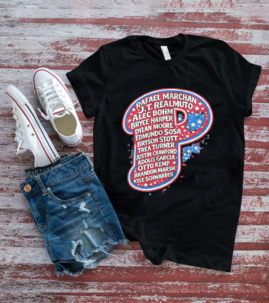 Rafael Marchan JT Realmuto Alec Bohm Bryce Harper Philadelphia Phillies T-Shirt