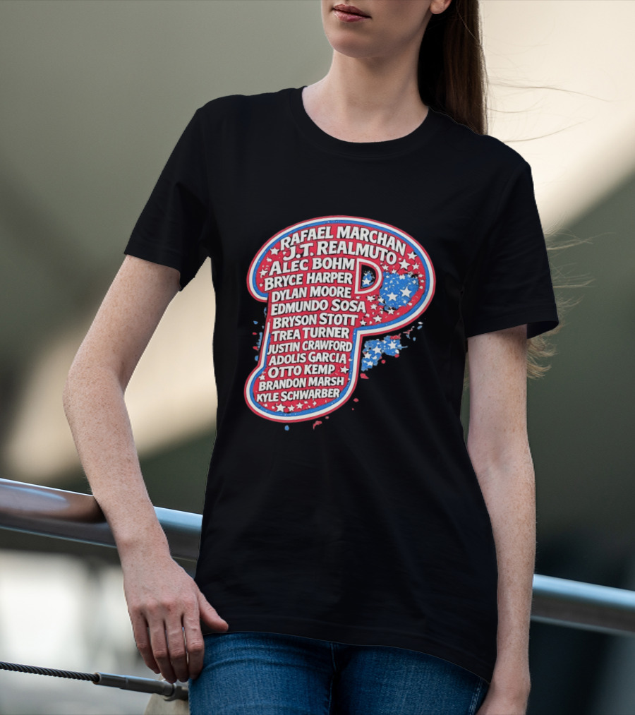 Rafael Marchan JT Realmuto Alec Bohm Bryce Harper Philadelphia Phillies T-Shirt
