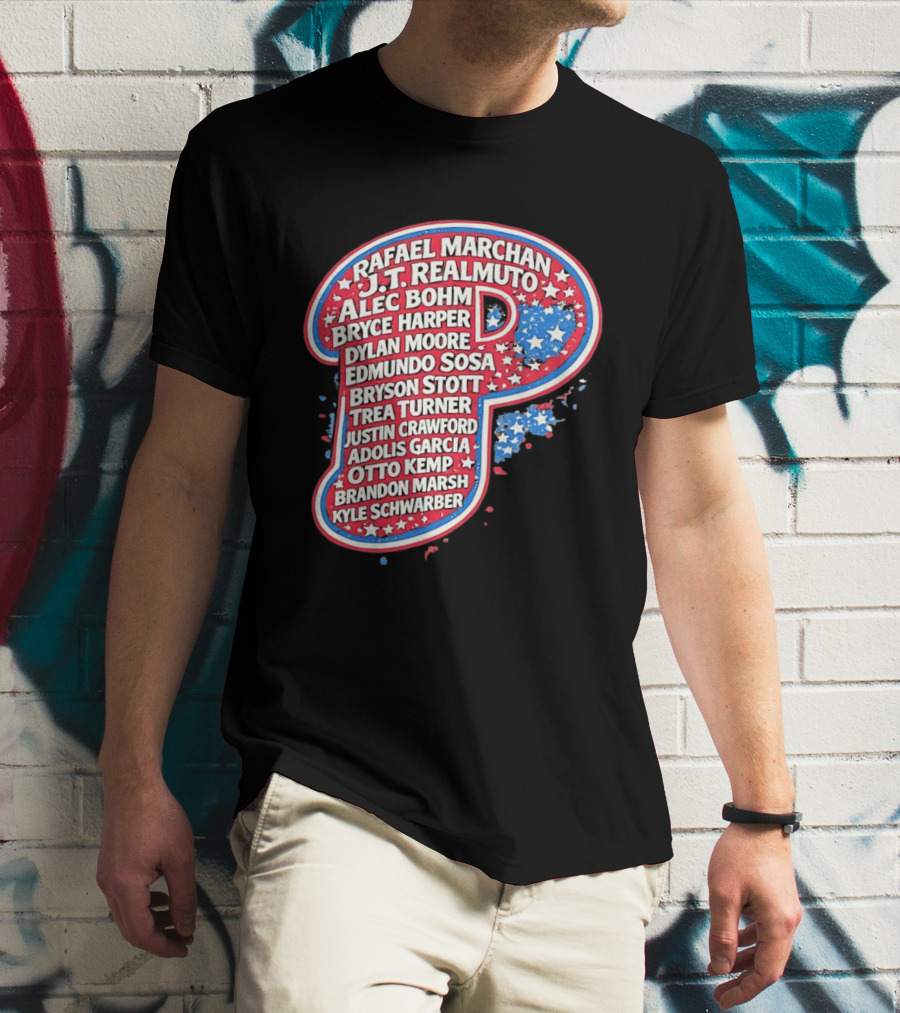 Rafael Marchan JT Realmuto Alec Bohm Bryce Harper Philadelphia Phillies T-Shirt