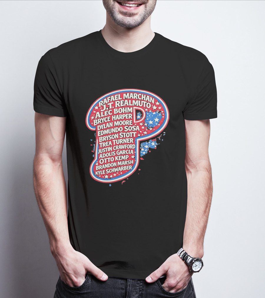 Rafael Marchan JT Realmuto Alec Bohm Bryce Harper Philadelphia Phillies T-Shirt