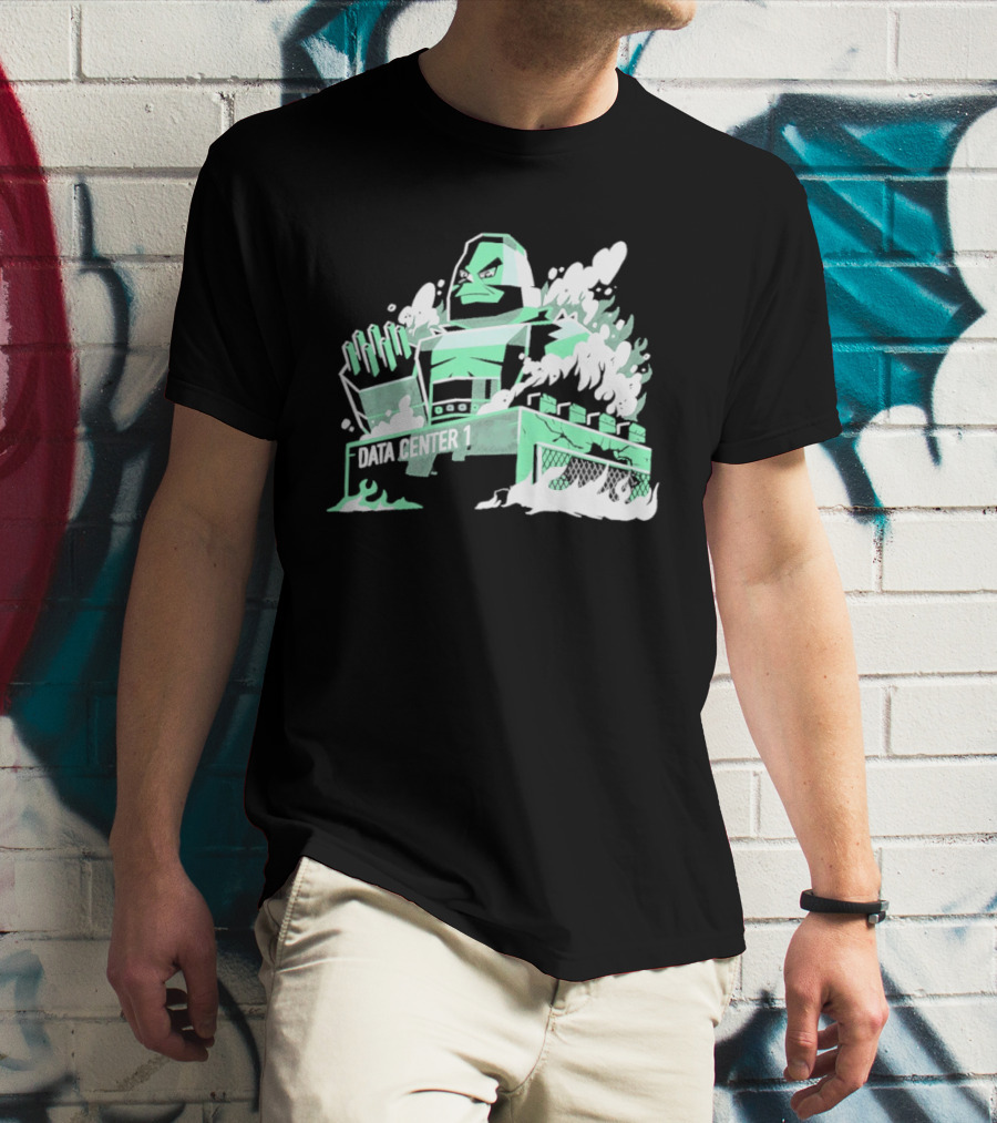 Data Center 1 Final Fantasy Avalanche AI Block Robot T-Shirt