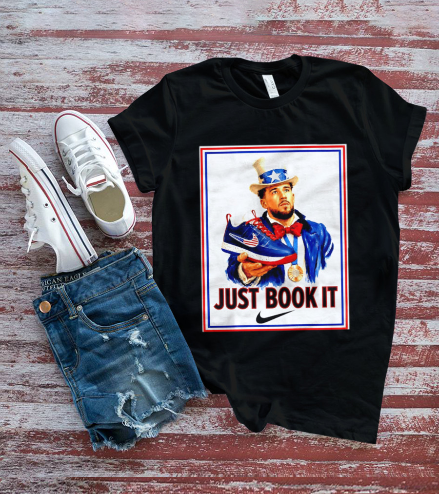 Just Book It Devin Booker Uncle Sam Gold Medal Nike Sneaker T-Shirt