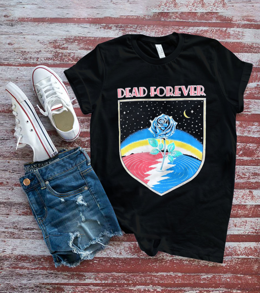 Grateful Dead Forever Rose Skull Rainbow Night Sky Moon Dead60 T-Shirt