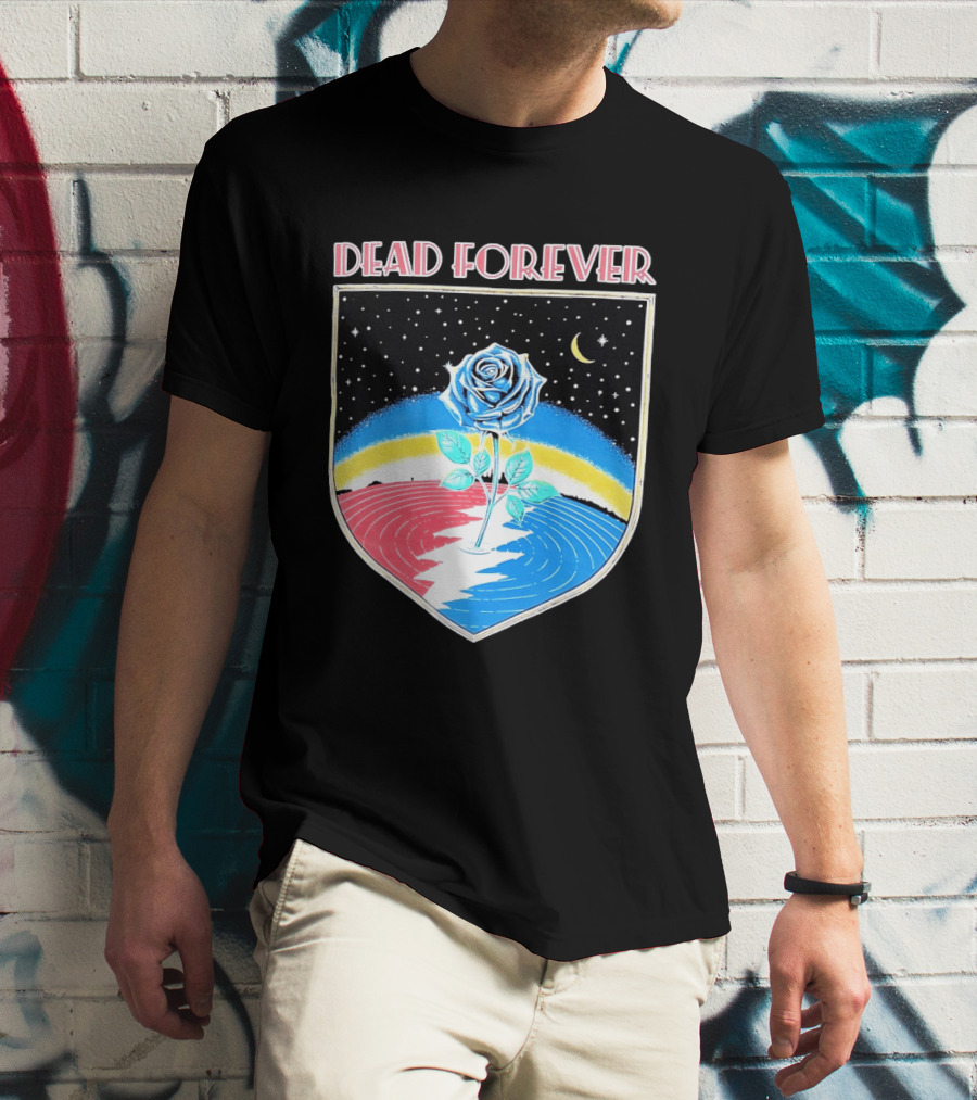 Grateful Dead Forever Rose Skull Rainbow Night Sky Moon Dead60 T-Shirt