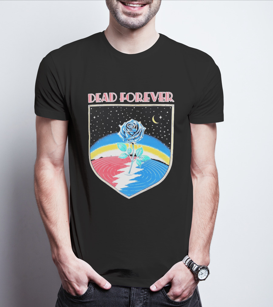 Grateful Dead Forever Rose Skull Rainbow Night Sky Moon Dead60 T-Shirt