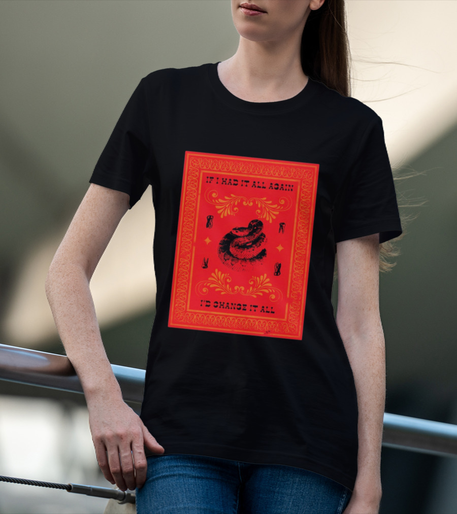 If I Had It All Again I'd Change It All Rattlesnake Western Red Bandana T-Shirt