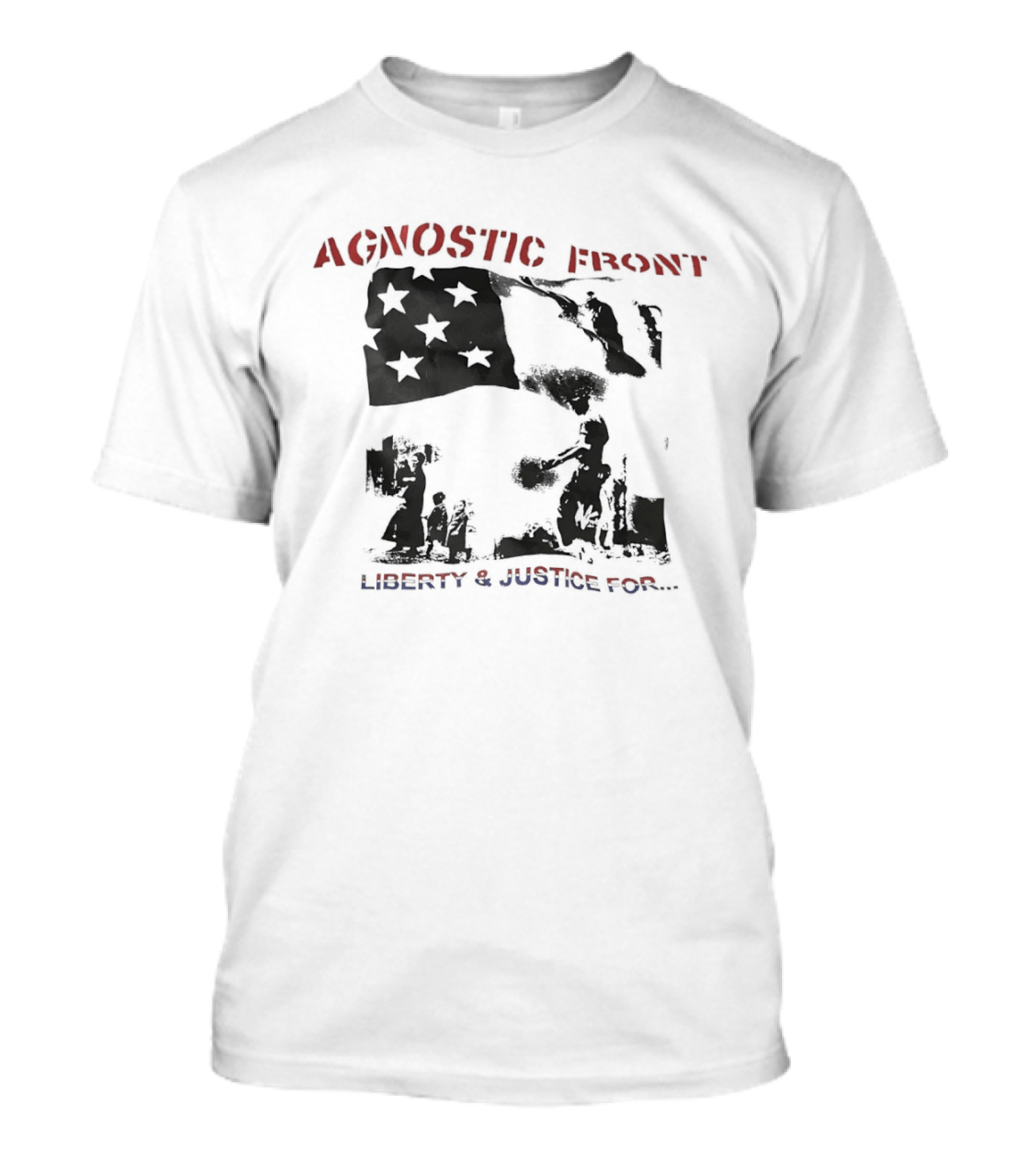 Agnostic Front Liberty And Justice For All Flag Military Patriot T-Shirt