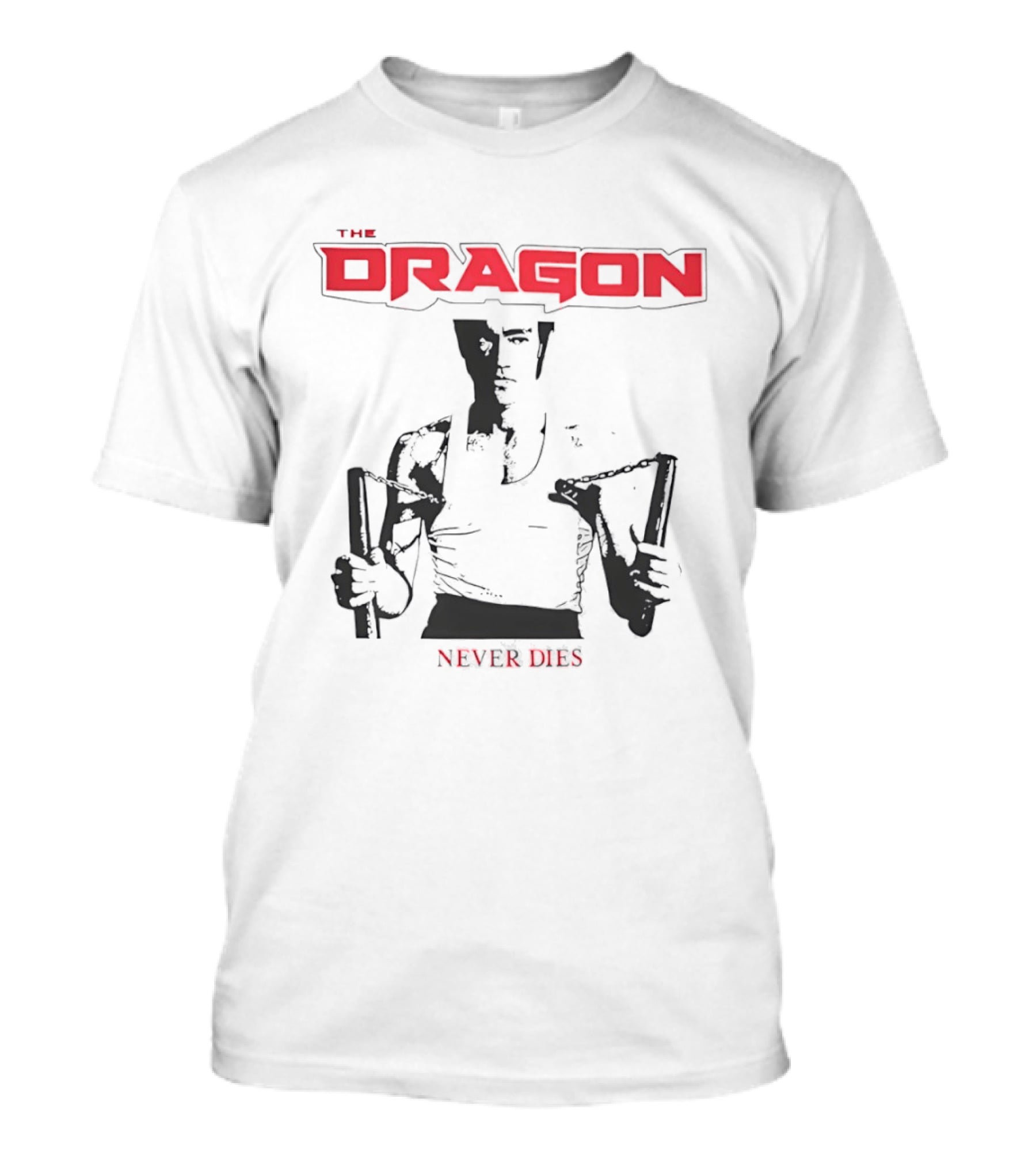 The Dragon Never Dies Bruce Lee Nunchaku T-Shirt