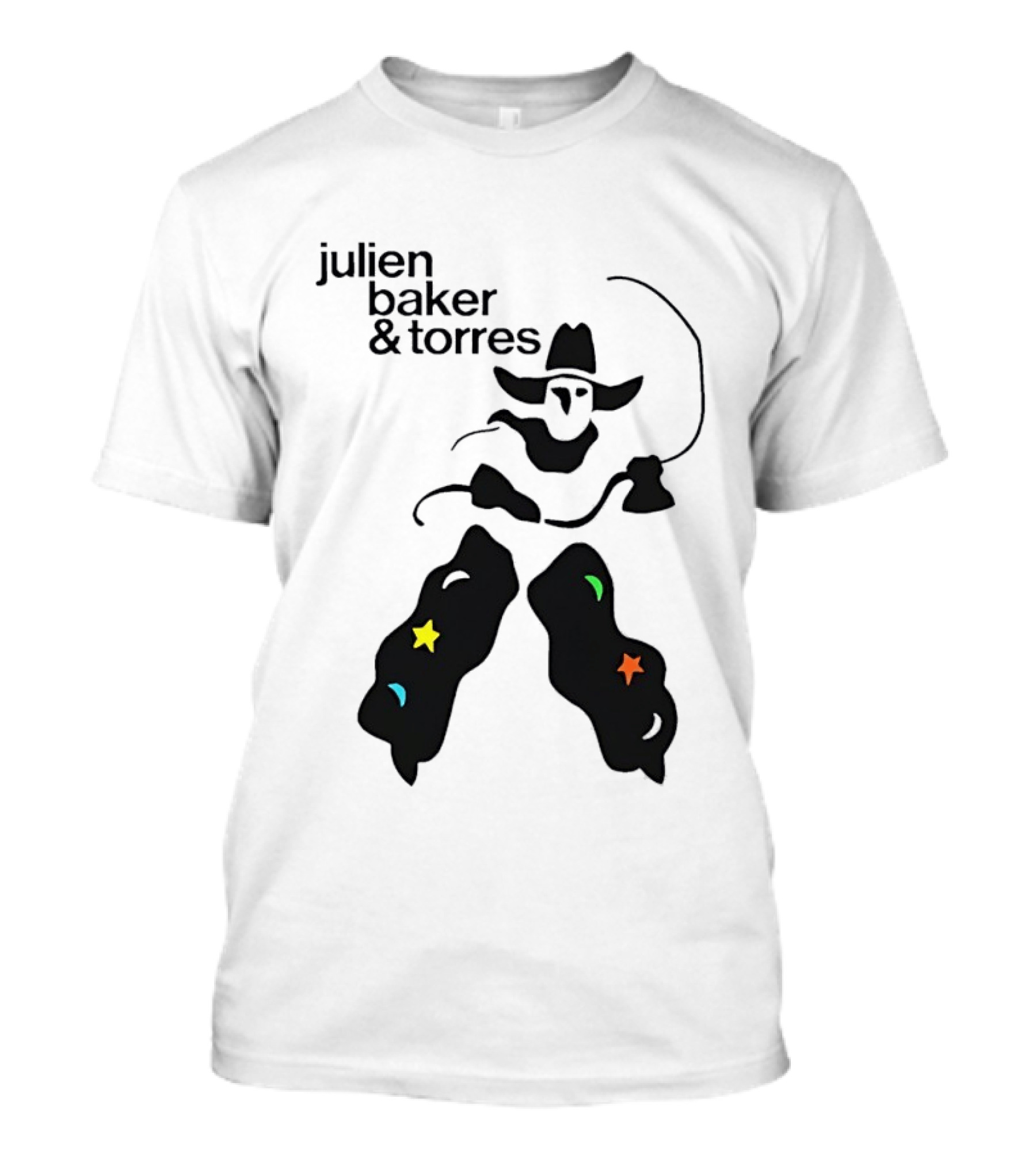 Julien Baker And Torres Cowboy Figure With Colorful Star Accents T-Shirt
