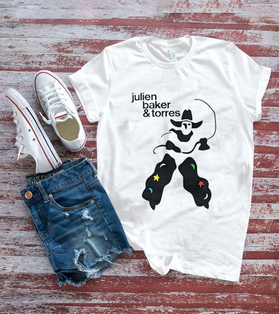 Julien Baker And Torres Cowboy Figure With Colorful Star Accents T-Shirt