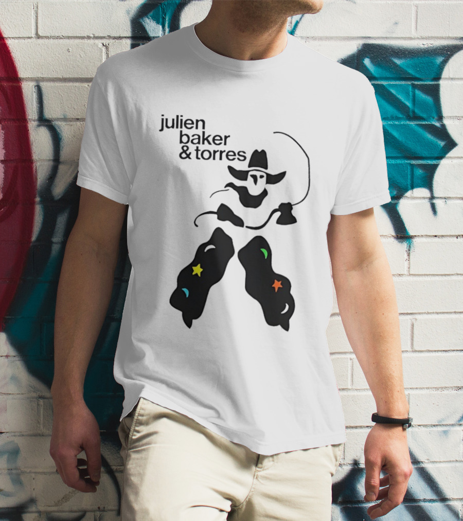 Julien Baker And Torres Cowboy Figure With Colorful Star Accents T-Shirt