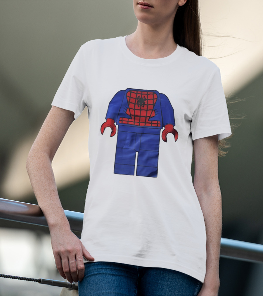 Lego Spider Man Minifigure Marvel Super Hero Iconic Costume Red And Blue Suit T-Shirt
