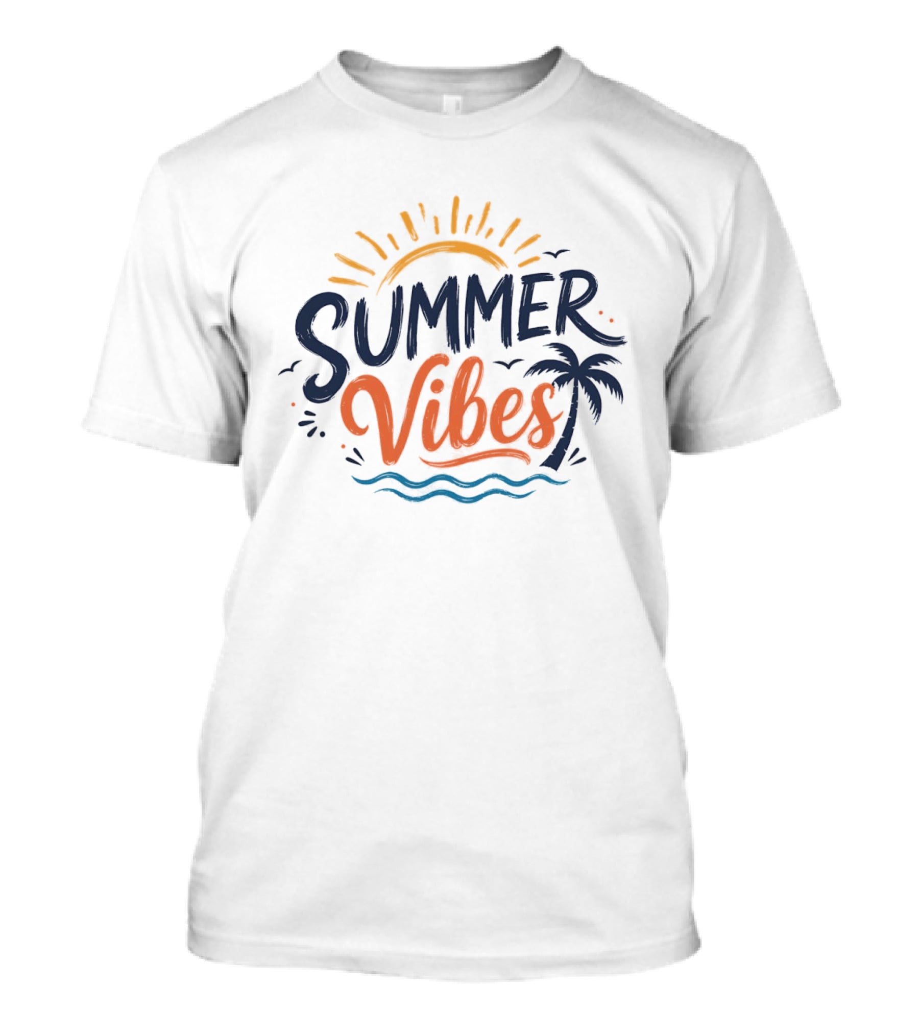 Summer Vibes Sun Palm Beach Waves T-Shirt