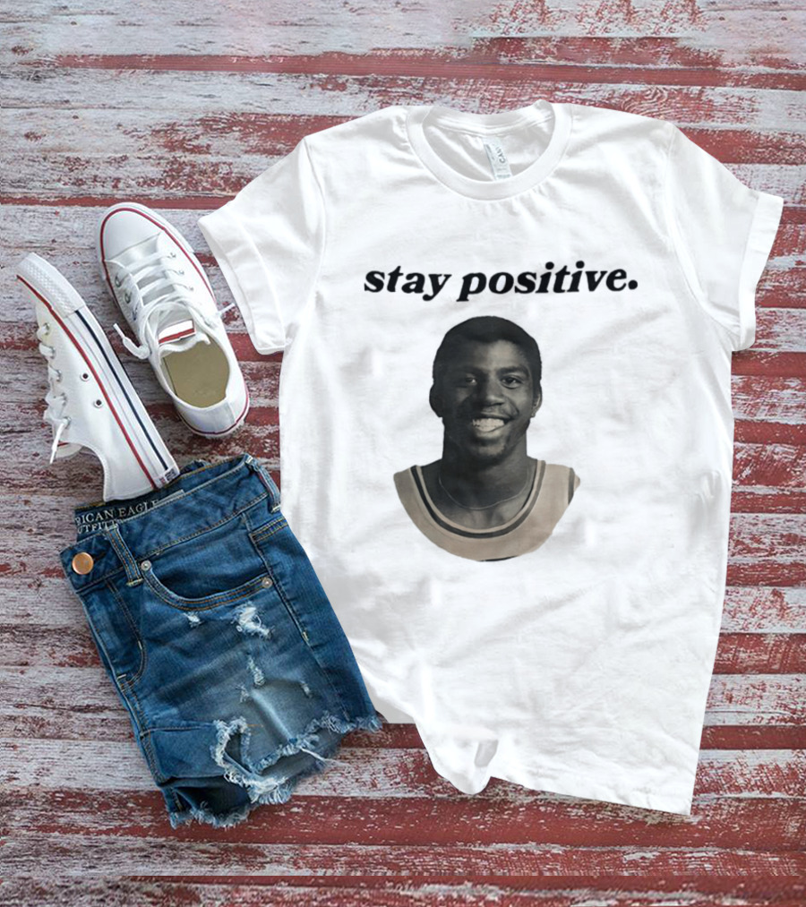 Magic Johnson Stay Positive Los Angeles Lakers T-Shirt