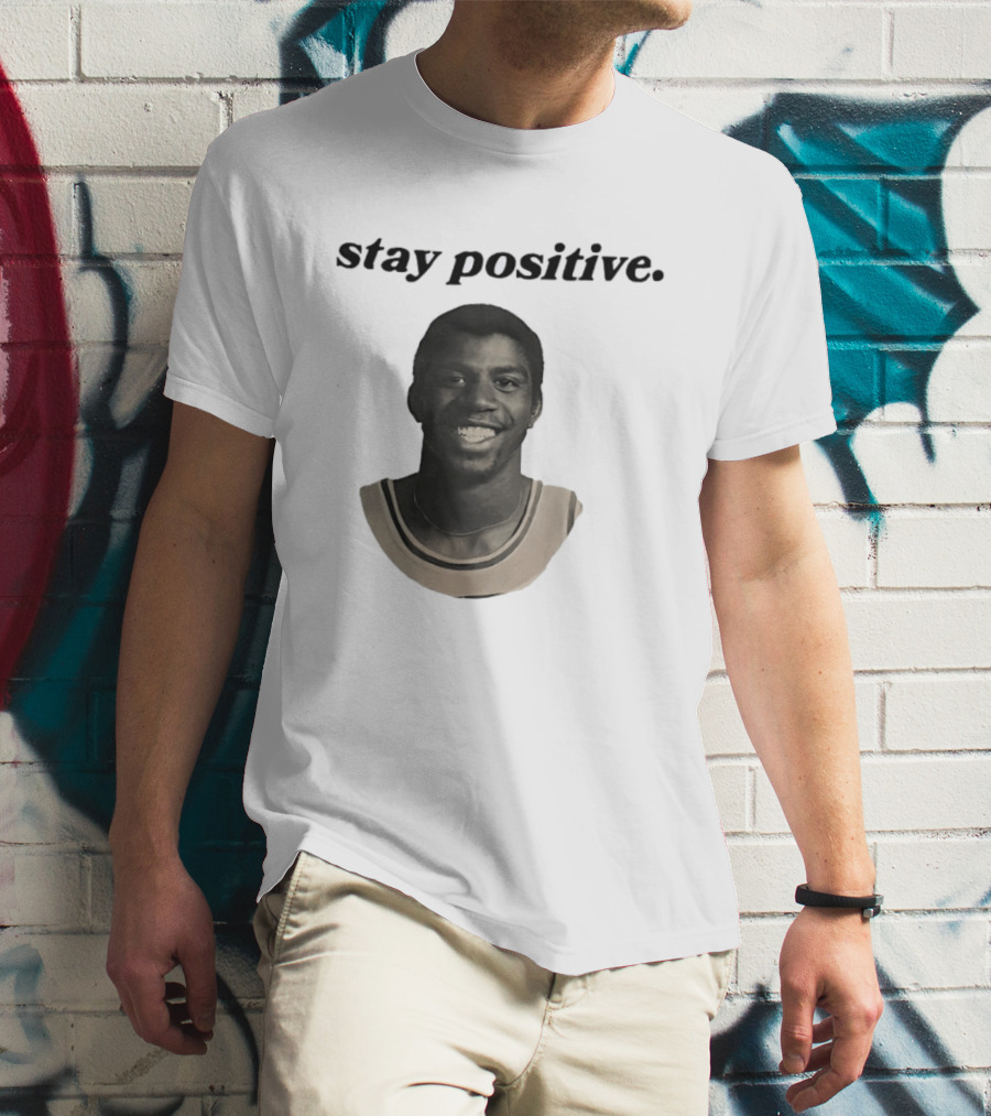 Magic Johnson Stay Positive Los Angeles Lakers T-Shirt
