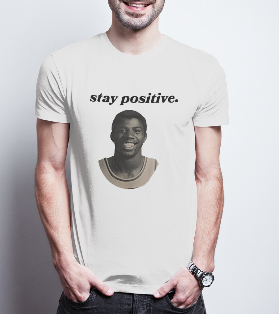Magic Johnson Stay Positive Los Angeles Lakers T-Shirt