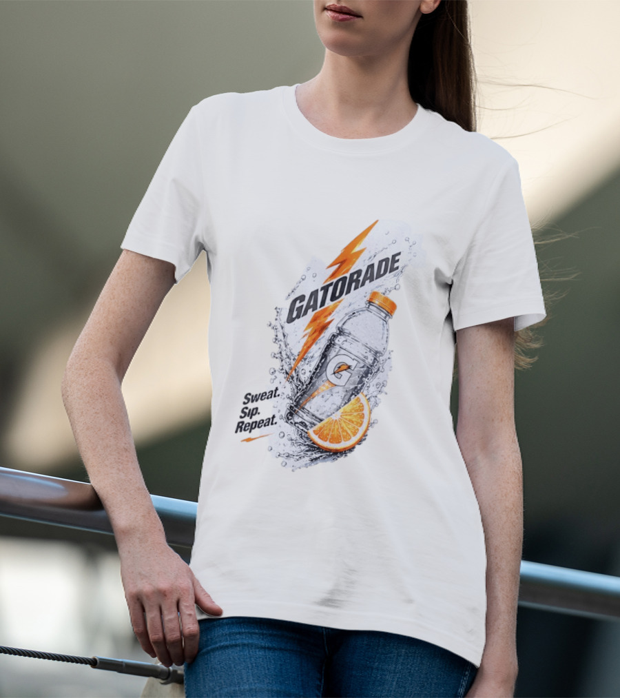 Gatorade Sweat Sip Repeat Lightning Bolt Orange Slice Bottle T-Shirt