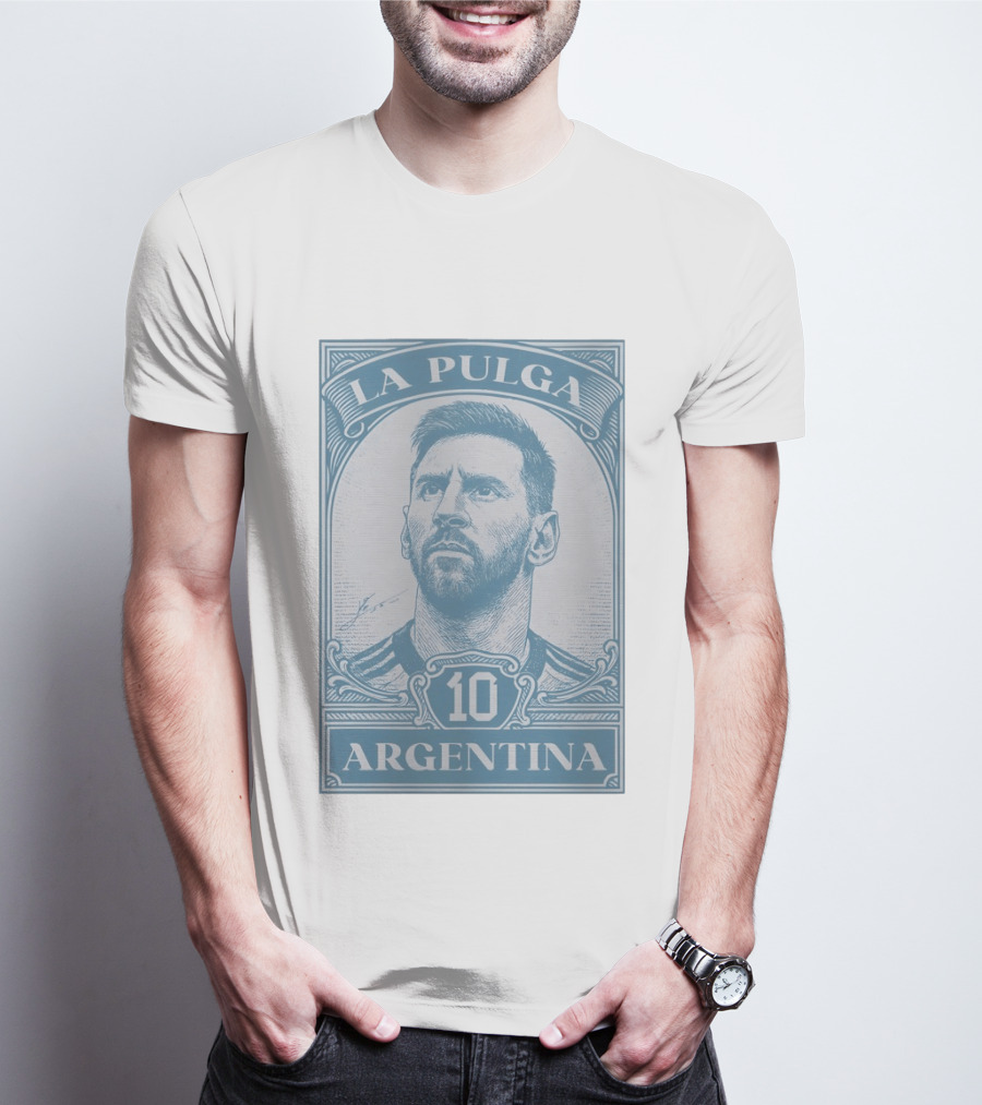 La Pulga Argentina 10 Stamp Messi T-Shirt