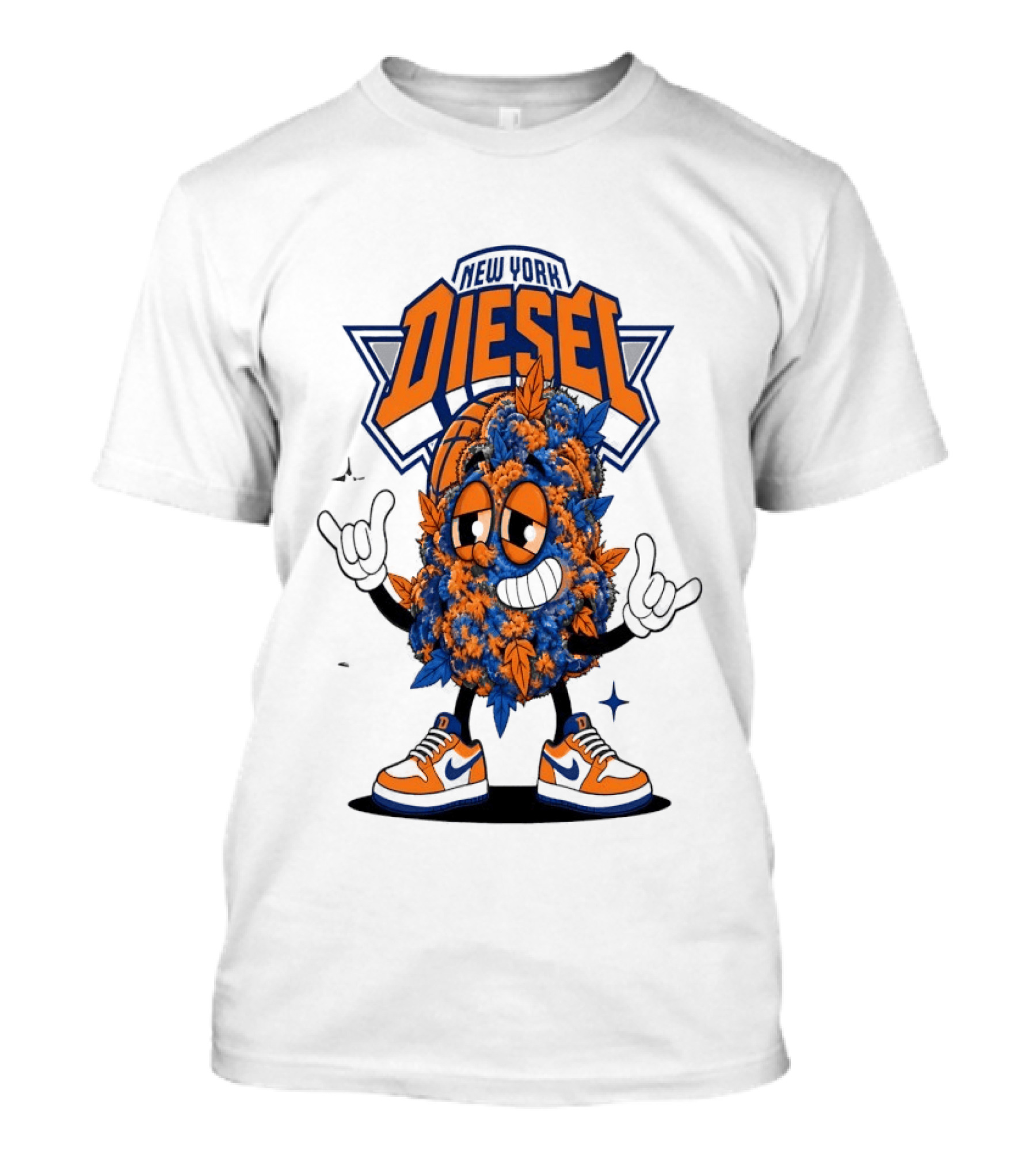 New York Diesel Cannabis Cartoon Knicks T-Shirt