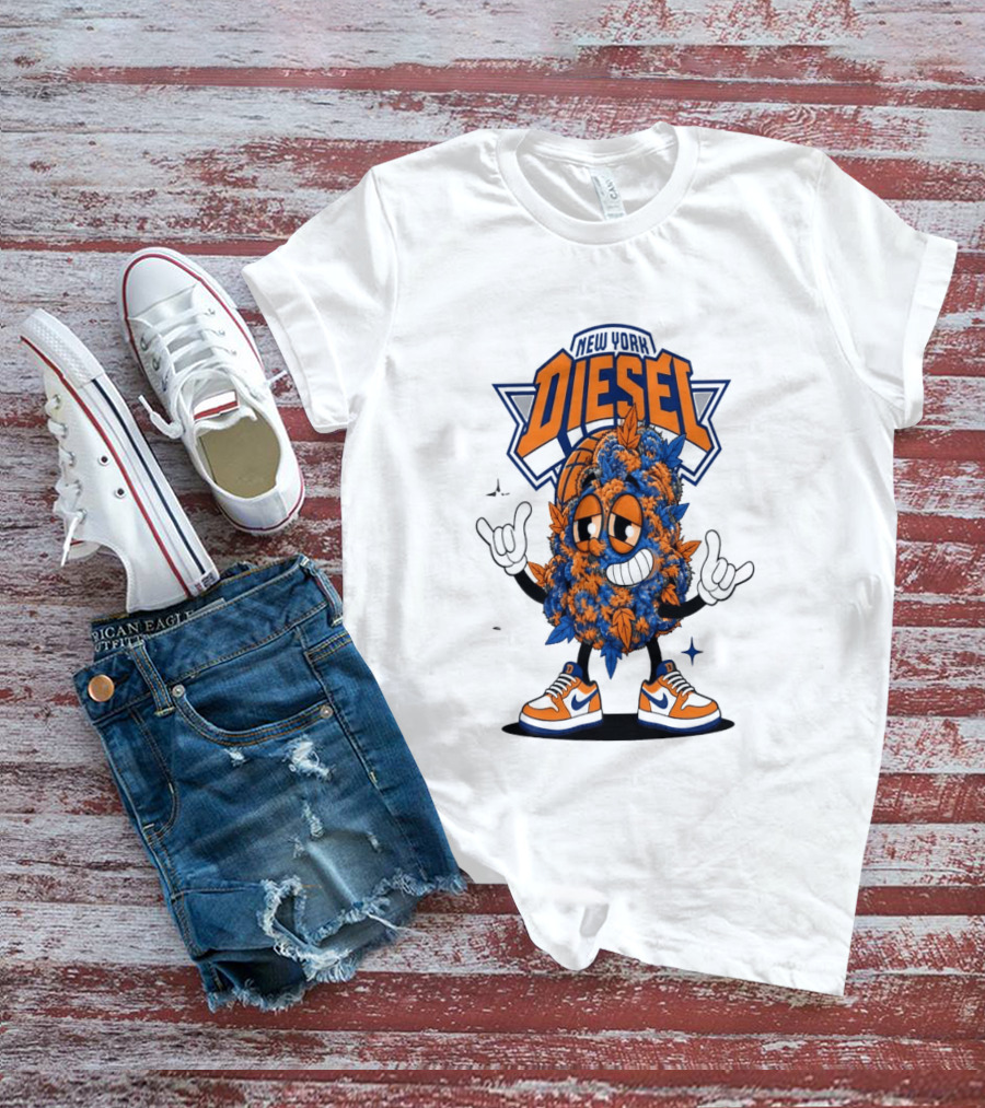 New York Diesel Cannabis Cartoon Knicks T-Shirt