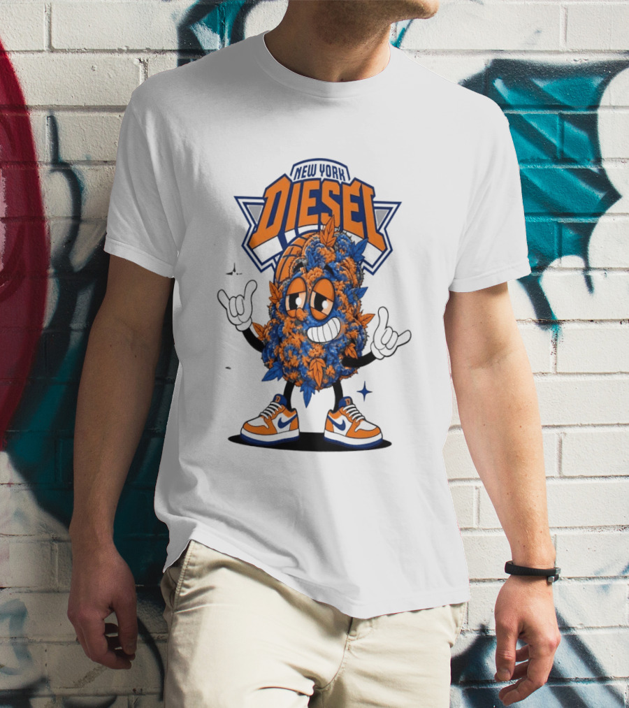 New York Diesel Cannabis Cartoon Knicks T-Shirt