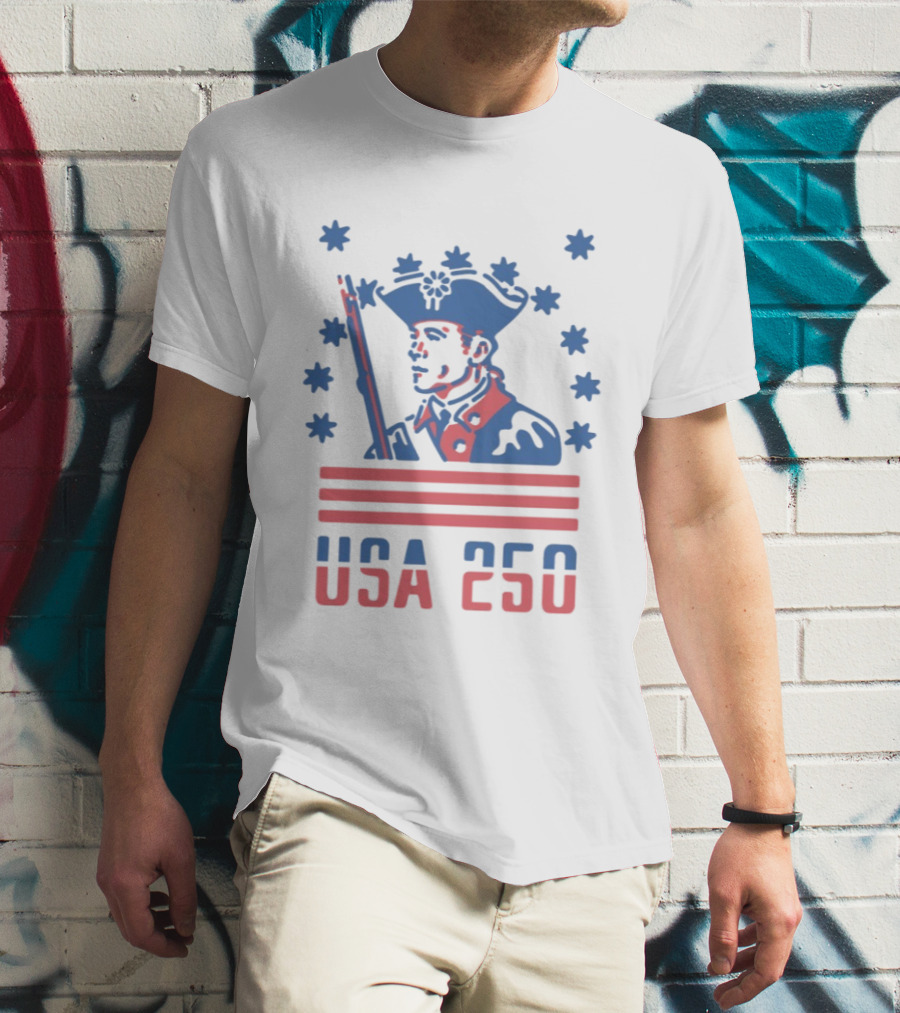 USA 250 American Revolutionary War Soldier Stars And Stripes T-Shirt