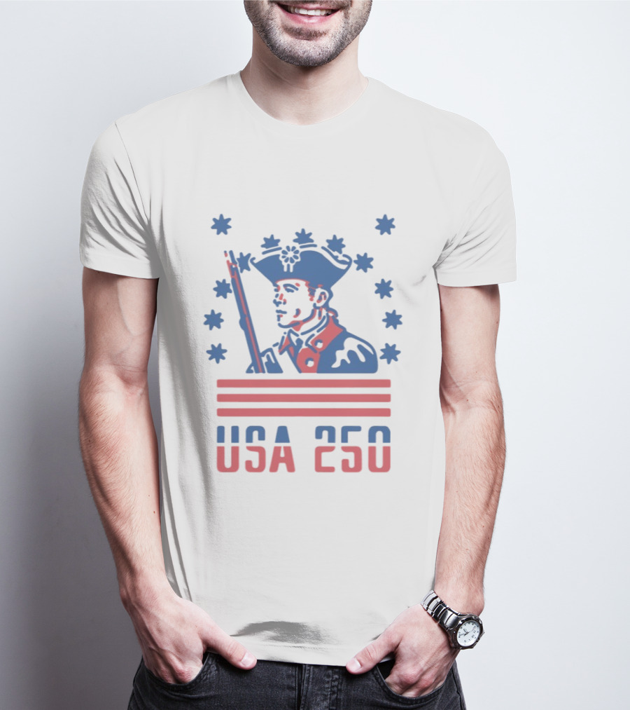 USA 250 American Revolutionary War Soldier Stars And Stripes T-Shirt