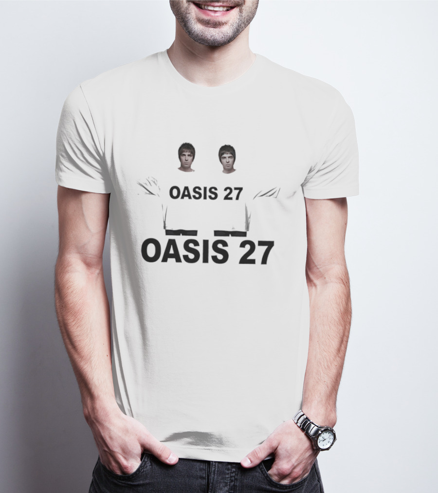 Oasis 27 Two Men Faces T-Shirt