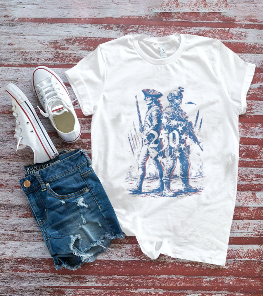 American Revolutionary War Soldier Modern Infantry 250 Years Of Service T-Shirt