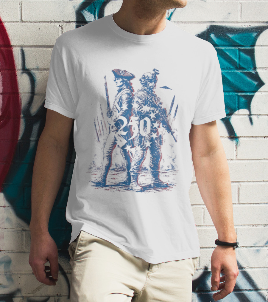 American Revolutionary War Soldier Modern Infantry 250 Years Of Service T-Shirt