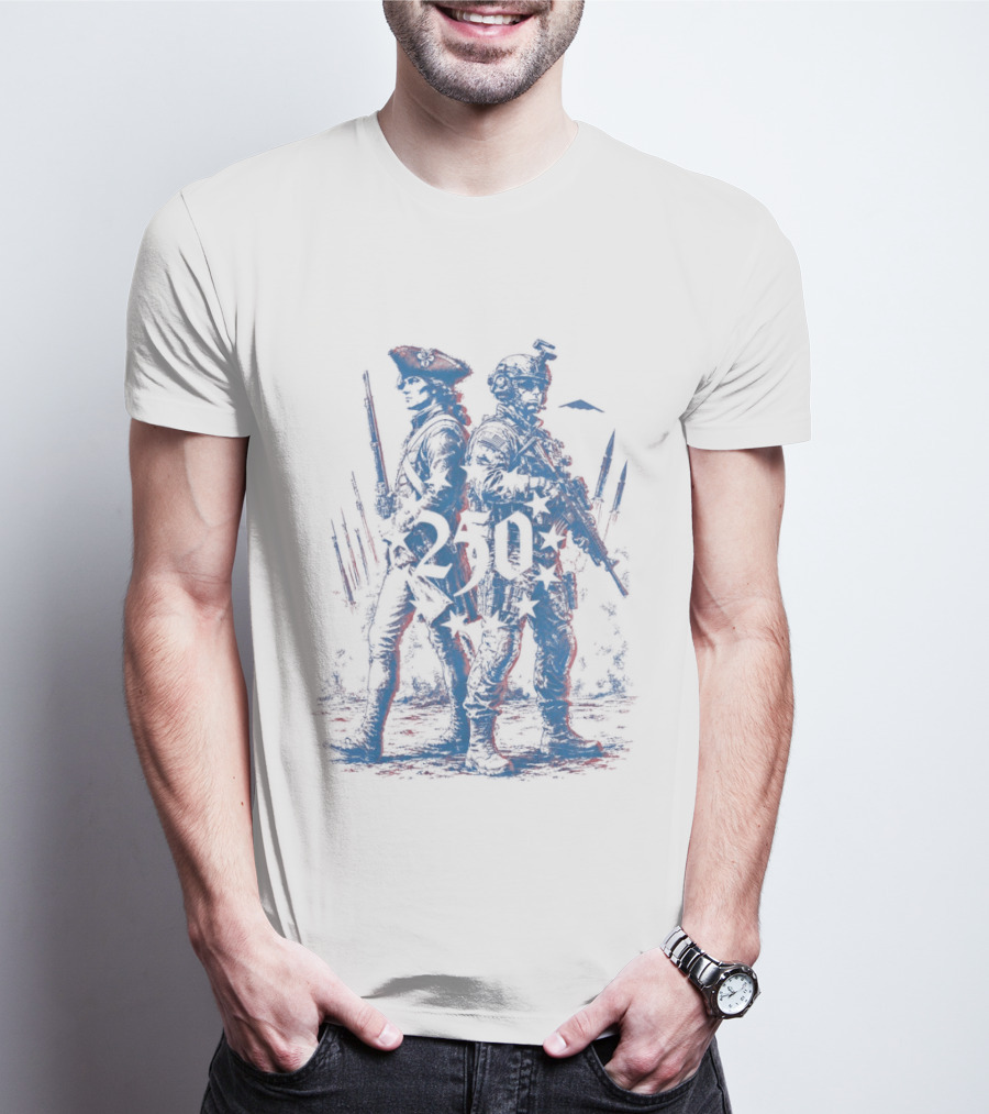 American Revolutionary War Soldier Modern Infantry 250 Years Of Service T-Shirt