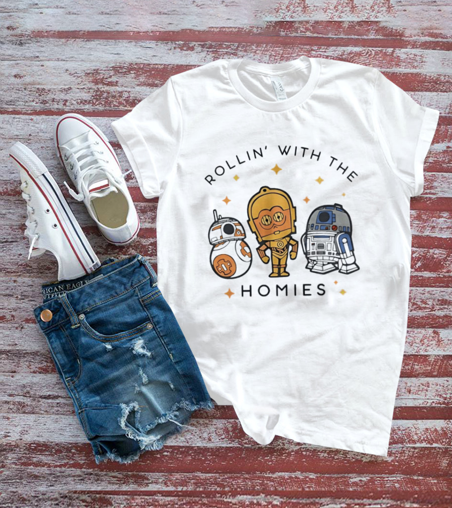 BB 8 C 3PO R2 D2 Rollin' With The Homies T-Shirt