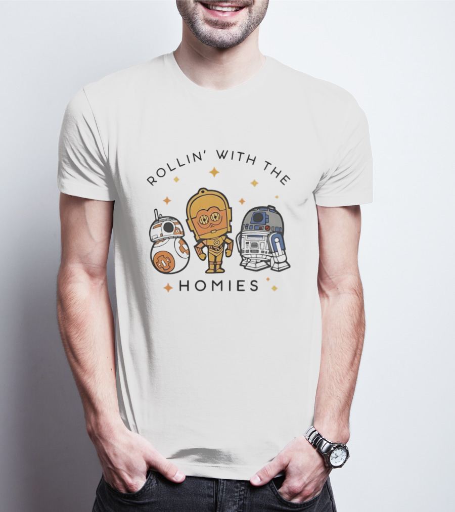 BB 8 C 3PO R2 D2 Rollin' With The Homies T-Shirt