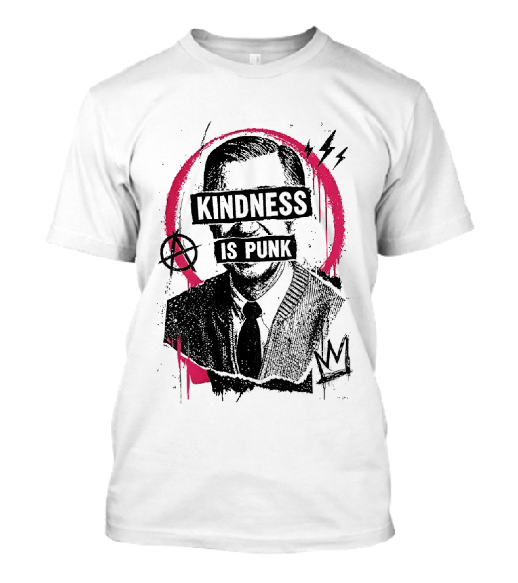 Kindness Is Punk Anarchy Symbol Torn Electric Lightning Bolt T-Shirt