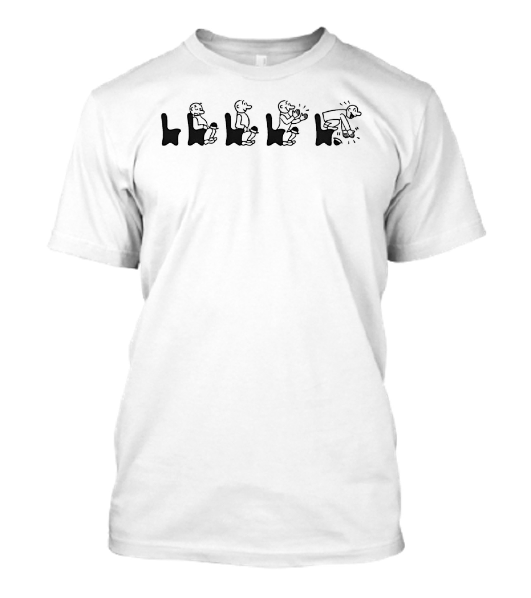 Man Reading On Toilet Evolution Comic Strip T-Shirt
