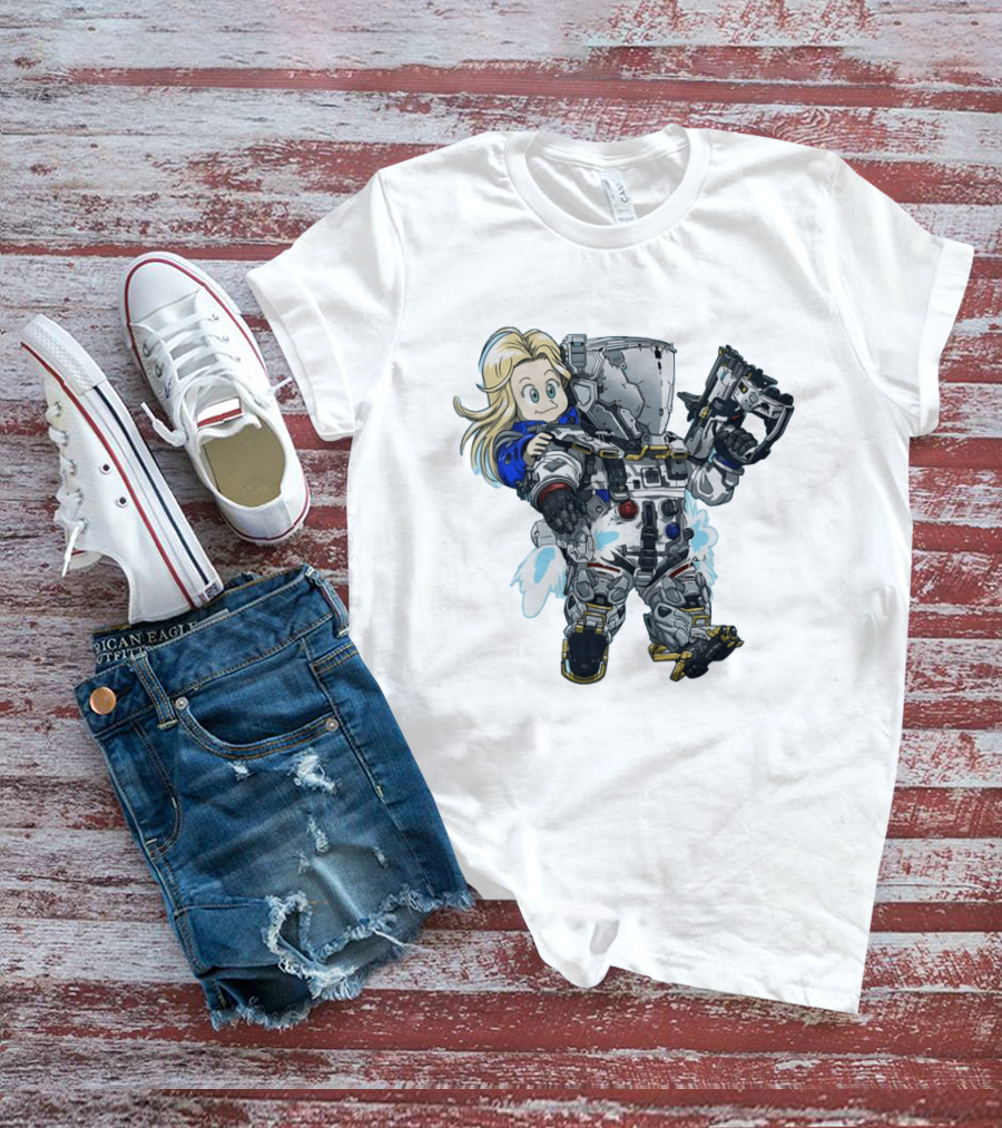Android 18 Chibi And Titanfall Pilot Fusion Dragon Ball Z T-Shirt