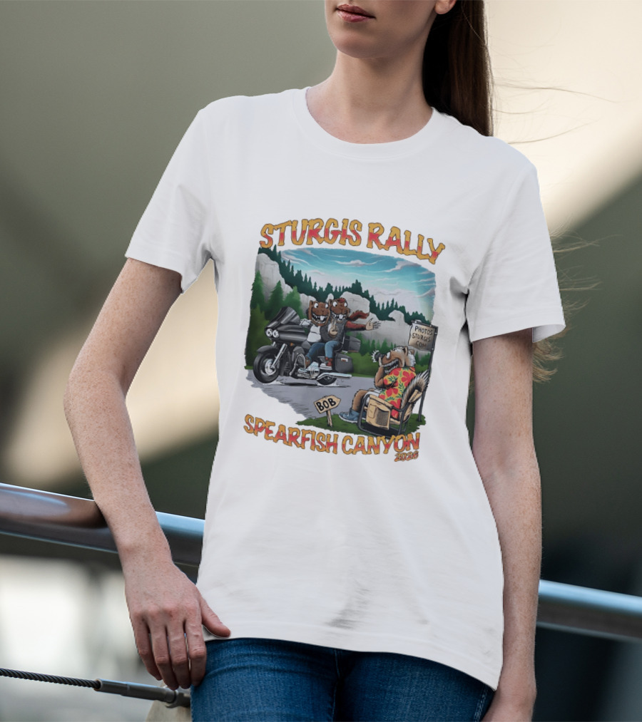 Sturgis Rally 2020 Squirrels Riding Motorcycle Spearfish Canyon T-Shirt