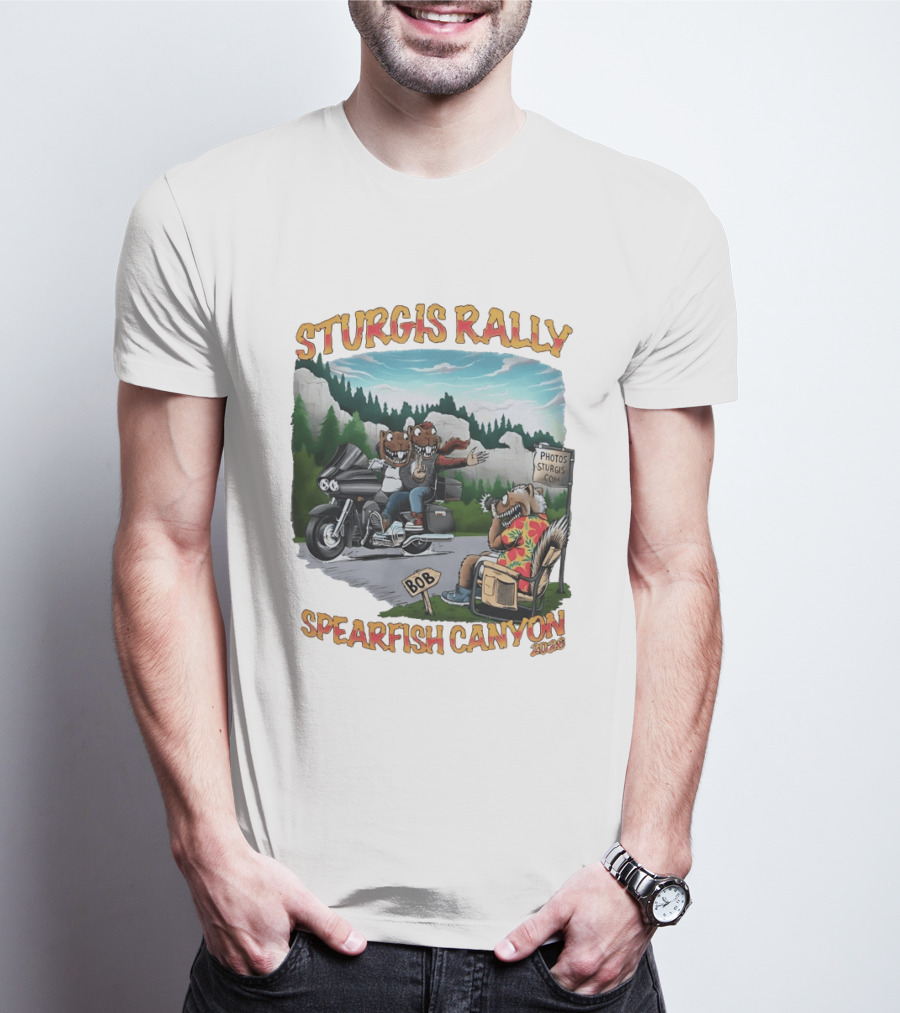 Sturgis Rally 2020 Squirrels Riding Motorcycle Spearfish Canyon T-Shirt