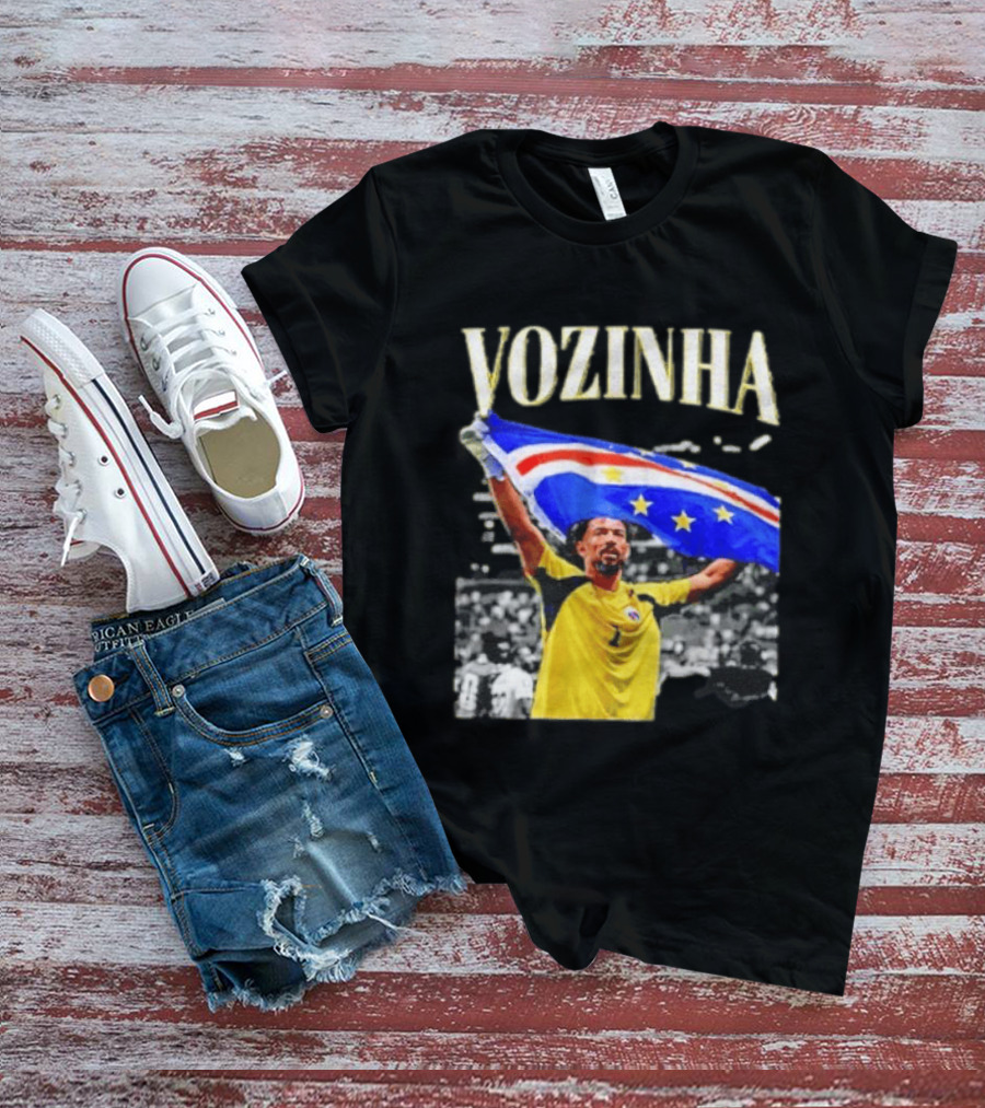 Vozinha Cape Verde Flag Celebration Football Team Player T-Shirt
