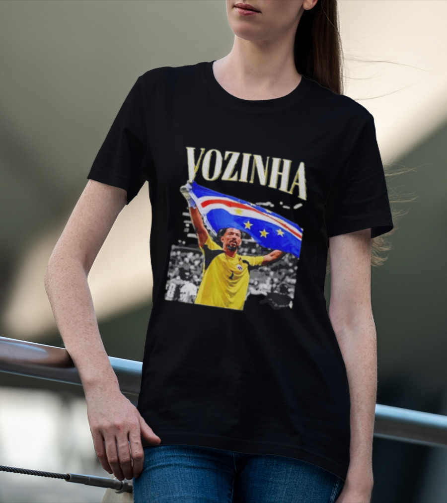 Vozinha Cape Verde Flag Celebration Football Team Player T-Shirt
