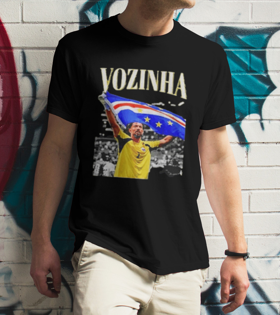 Vozinha Cape Verde Flag Celebration Football Team Player T-Shirt