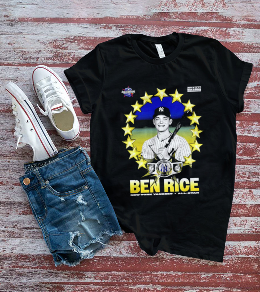 Ben Rice New York Yankees All Star Baseball Player MLB Stars T-Shirt