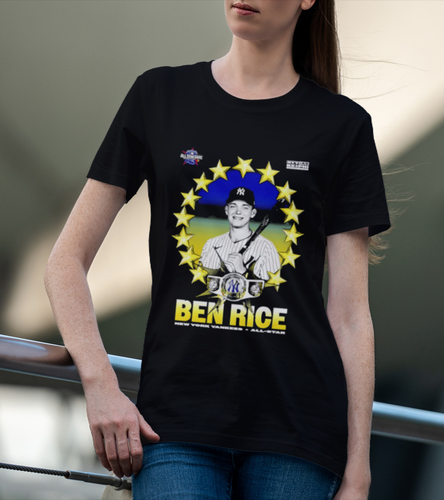 Ben Rice New York Yankees All Star Baseball Player MLB Stars T-Shirt