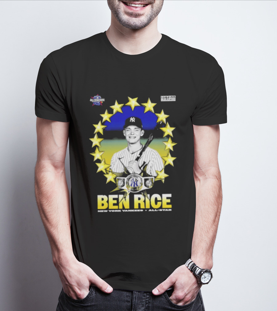 Ben Rice New York Yankees All Star Baseball Player MLB Stars T-Shirt