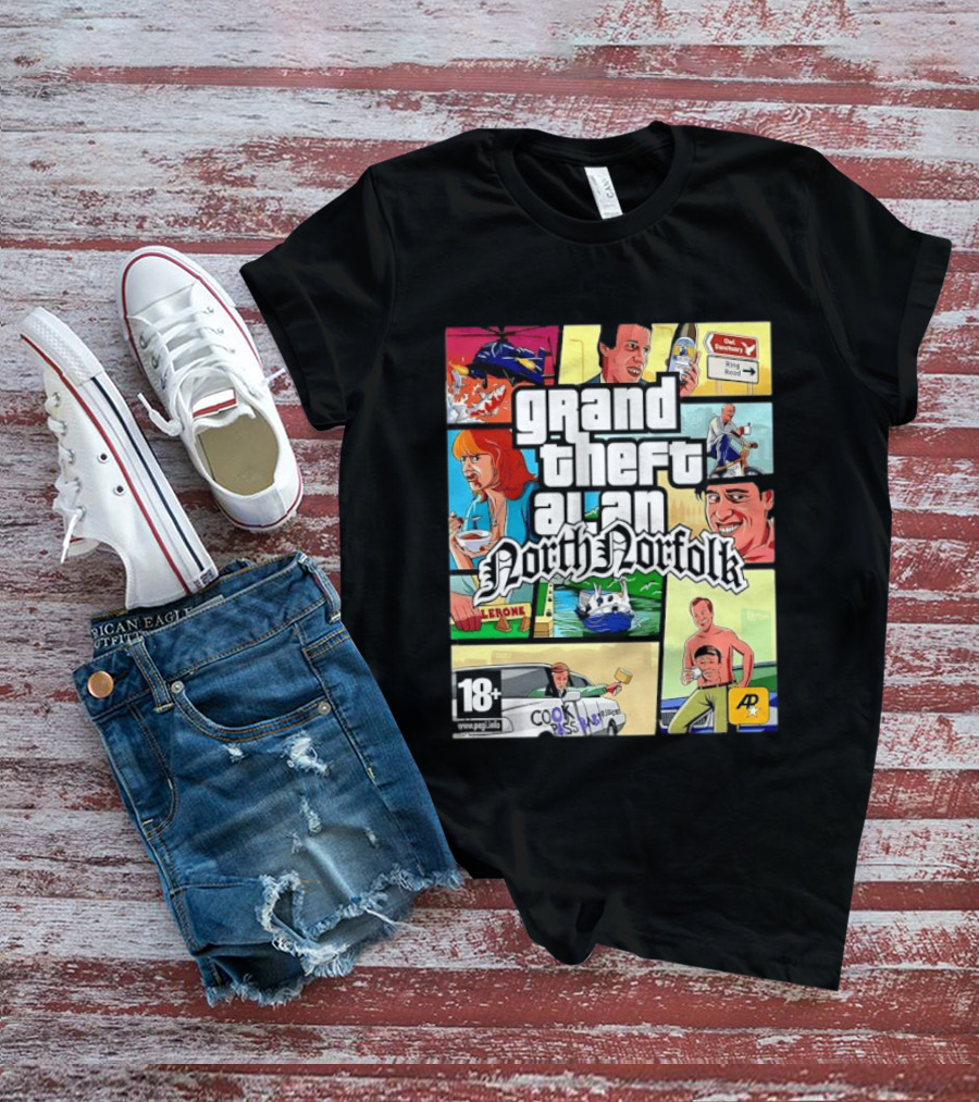 Grand Theft Alan North Norfolk Steve Coogan T-Shirt
