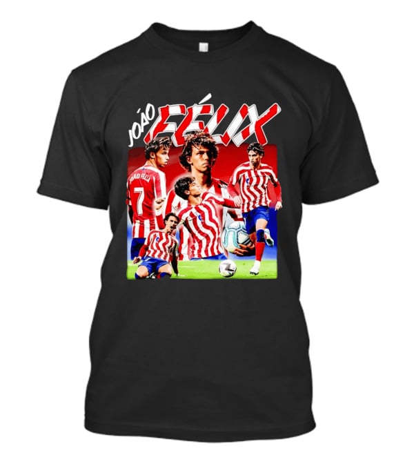 Joao Felix Atletico Madrid Number 7 Soccer Star Collage T-Shirt