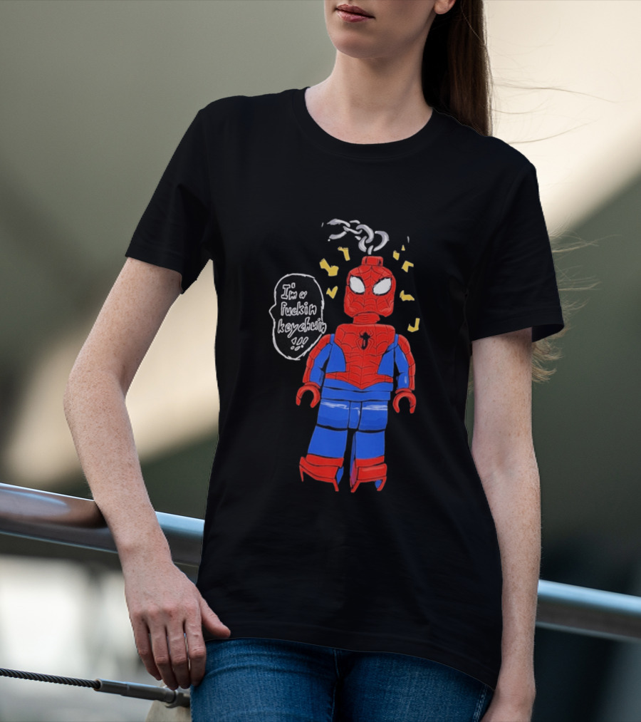 Lego Spider Man I'm A Keychain Funny Minifigure T-Shirt