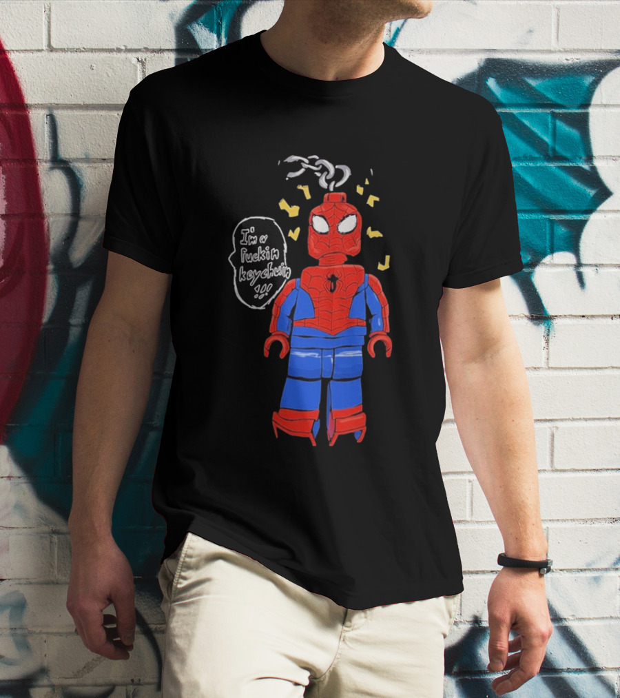 Lego Spider Man I'm A Keychain Funny Minifigure T-Shirt